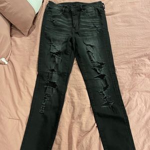 American Eagle Distressed Black Jeans